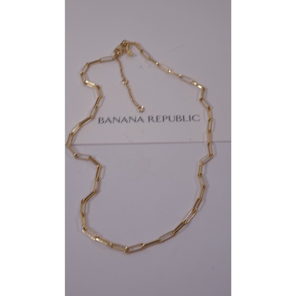 Banana Republic Women's Gold PAPERCLIP CHAIN NECKLACE NWT 38 - Picture 13 of 13